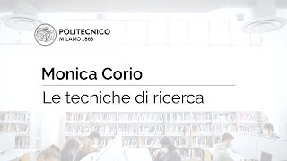 Le tecniche di ricerca Corio Monica [upl. by Avron]