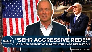 USA Biden hält Rede zur Lage der Nation quotGelungen  aus Sicht der Demokratenquot State of the Union [upl. by Rafaelita612]