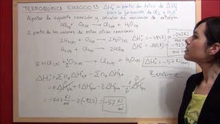 TERMOQUIMICA Ejercicio 15 Cálculo entalpía reacción HCl y O2 con entalpías formación [upl. by Ynohtnakram]