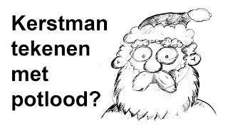 Kerstman tekenen met potlood  Cartoons Tekenen [upl. by Euqirdor]