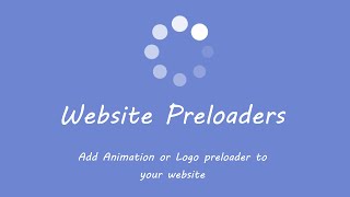 how to add preloader in your website [upl. by Yllak]