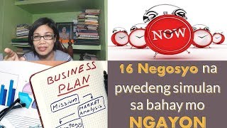 16 Negosyo na pwedeng simulan sa bahay mo NGAYON [upl. by Cornish]