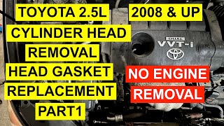 Toyota 25L 2ARFE Cylinder Head Removal amp Head Gasket Replacement  Part 1  Removal  StepByStep [upl. by Laeahcim]