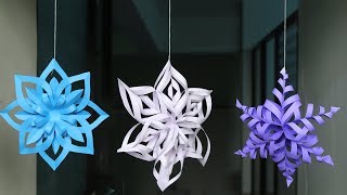 DIY 3D Snowflake Making Tutorial  DIY Crafts [upl. by Treulich570]