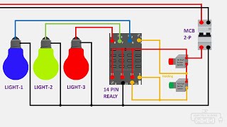 how to wire 14 pin relay for latching single phase [upl. by Ileray]