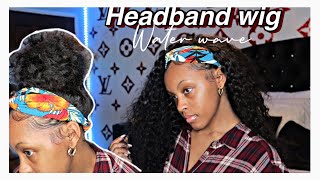 STYLING A WATER WAVE HEADBAND WIG FOR THE FIRST TIME 😍 ftaeryn21 wigs [upl. by Orna]