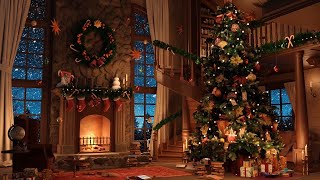 Christmas Music Ambience with Instrumental Christmas Music amp Crackling Fireplace [upl. by Llennod367]