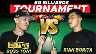 DOBLETE SHOT FOR THE WIN  Boss Toni Vs Kian  BG BILLIARDS TOURNAMEN EP 2 [upl. by Novehs]