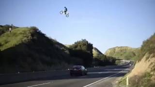 OFFICIAL  Biggest Dirtbike Freeway Jump 60 freeway Kyle Katsandris [upl. by Kciredohr]