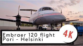 4K Embraer 120 Brasilia Full Morning Flight PoriHelsinki on Budapest Aircraft Service HAFAN [upl. by Amadeus]