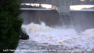 Pitlochry Dam and Fish Ladder in full spate [upl. by Beckie]