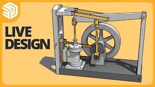 Modeling and Assembling Grasshopper Steam Engine in SketchUp [upl. by Trev]