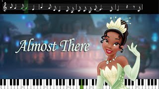 ALMOST THERE from Princess and the Frog  Sing along tutorial Karaoke  Guide melody  Sheet music [upl. by Heater]