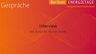 ENERGIETAGE 2015  Gespräche  Interview Alexander Renner BMWi [upl. by Netsirk]