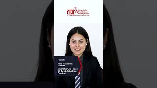 Ruham 1 Placed at Deloitte  NDIM Best PGDMMBA in Delhi  NDIM Reviews  NDIM Excellent Placement [upl. by Arocal328]