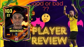 Moukoko Player Review Fc Mobile  Trick Or Treat  Underrated ST  Good Or Bad [upl. by Lierbag]