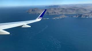 Landing at Vágar Airport Faroe Islands FAE [upl. by Yleve298]