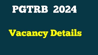 PG TRB 2024 Vacancy Details [upl. by Uase]