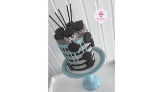 Striped Cake Buttercreme Torte Kuchen einstreichen mit Buttercreme Streifen Kuchen Oreo Torte [upl. by Inohtna]