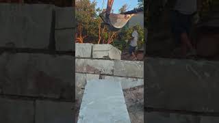 Roadbed stone installation process [upl. by Ymirej]