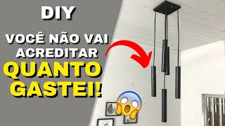 LUSTRE PENDENTE CASEIRO FEITO COM CANO PVC DIY FAÇA VOCÊ MESMO [upl. by Eiramlirpa]