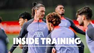 INSIDE TRAINING  Jota amp Chiesa Injury  Nunez Salah Trent explosive training today🔥 LFC training [upl. by Eycal]