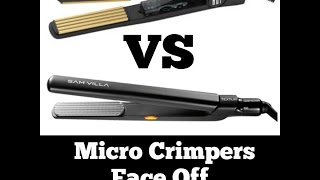 Micro Crimper Face Off Sam Villa Textur Iron VS Hot Tools Box opening review amp demo [upl. by Yruok644]