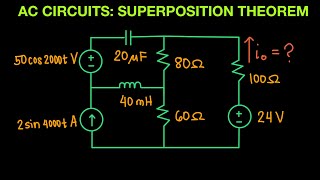 AC Circuit Episode 23 Superposition Theorem Part 3 [upl. by Llenej690]