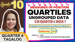 QUARTILES OF UNGROUPED DATA GRADE 10 [upl. by Terrell]