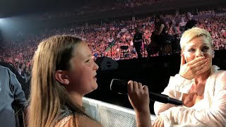 12YearOld Superfan Wows Pnk During Vancouver Concert [upl. by Clovis580]