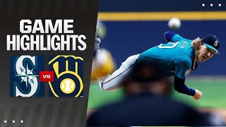 Mariners vs Brewers Game Highlights 4624  MLB Highlights [upl. by Deeraf571]