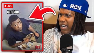 Lil Durk Reacts to OTF Jam Snitching Footage [upl. by Aleris238]