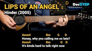 Lips Of An Angel  Hinder Guitar Chords Tutorial with Lyrics [upl. by Dranel]