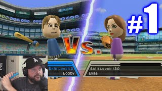 MY WII BASEBALL DEBUT  Wii Sports Baseball 1 [upl. by Aynot]