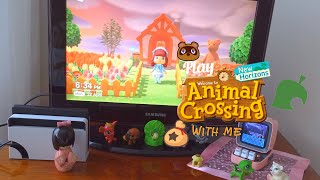 Playing Animal Crossing on an old Samsung Tv 🎀🌸 21 mins  Showing you my new island 💕🌴 [upl. by Naes]