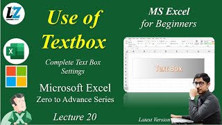 20 Use of Text Box in MS Excel Free Course Series for Beginners learning excel teacher lecture [upl. by Anhavas]