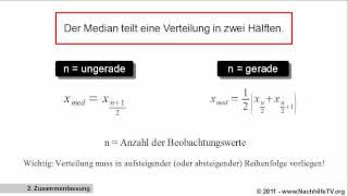 Median 05Quantil berechnen von Beobachtungswerten [upl. by Cul]