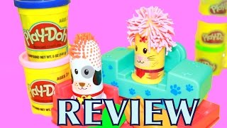 PlayDoh Fuzzy Pet Salon Playset Toy Review Pet Cat  Dog [upl. by Kacey]