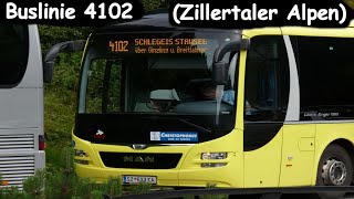 Buslinie 4102 Schlegeisspeicher  Alpengasthaus Breitlahner Zillertaler Alpen  Tirol Österreich [upl. by Adnavoj8]