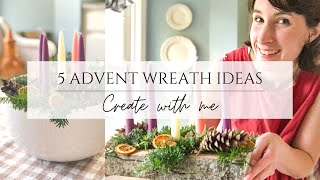 5 ADVENT WREATH IDEAS FOR A COTTAGE CHRISTMAS  HOW TO MAKE DIY ADVENT WREATHS [upl. by Slein]