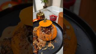 PUMPKIN PORRIDGE  INSIDE A PATTY PAN SQUASH pumpkin vegan healthyrecipes plantbased [upl. by Courtnay]