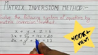 Matrix inversion method [upl. by Lewert537]