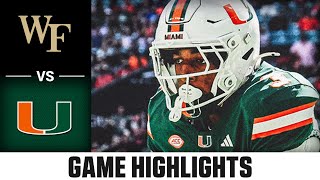 Wake Forest vs Miami Game Highlights  2024 ACC Football [upl. by Yelkreb]