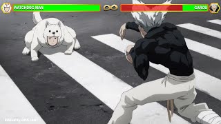 Garou vs Watchdog Man and King Assist Saitama  One Punch Man [upl. by Grindle]