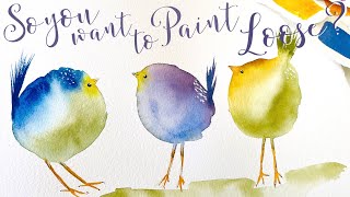 How to Paint Cute Colorful Birds for Beginners  Easy Tutorial to Master Loose Watercolor Painting [upl. by Leasa947]