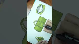 Bringing Leather Duffel Bag Designs to Life  Color Sketching Process [upl. by Urdna]