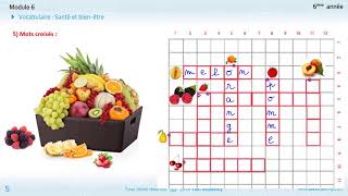 Module 6 vocabulaire Santé et Bienêtre 6 année primaire [upl. by Nathanial]