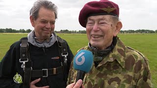 Tandemsprong Paracommando veteraan Loek Middel 98 met het Korps Commandotroepen op 2452023 [upl. by Daphne8]