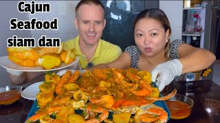 Seafood Mukbang Cajun Seafood siam dan kan puar hle mukbang seafood viralvideo cooking asmr [upl. by Hofstetter]