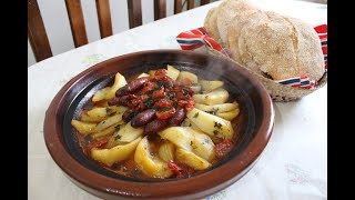 Tagine de fenouille pomme de terre et saucisses  طاجين الشمر البطاطس و النقانق [upl. by Myrlene]